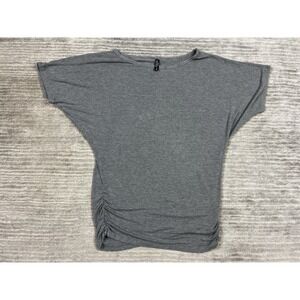 Made By Johnny Top Womens Medium Gray Dolman Short Sleeve Rayon Blend  Tunic